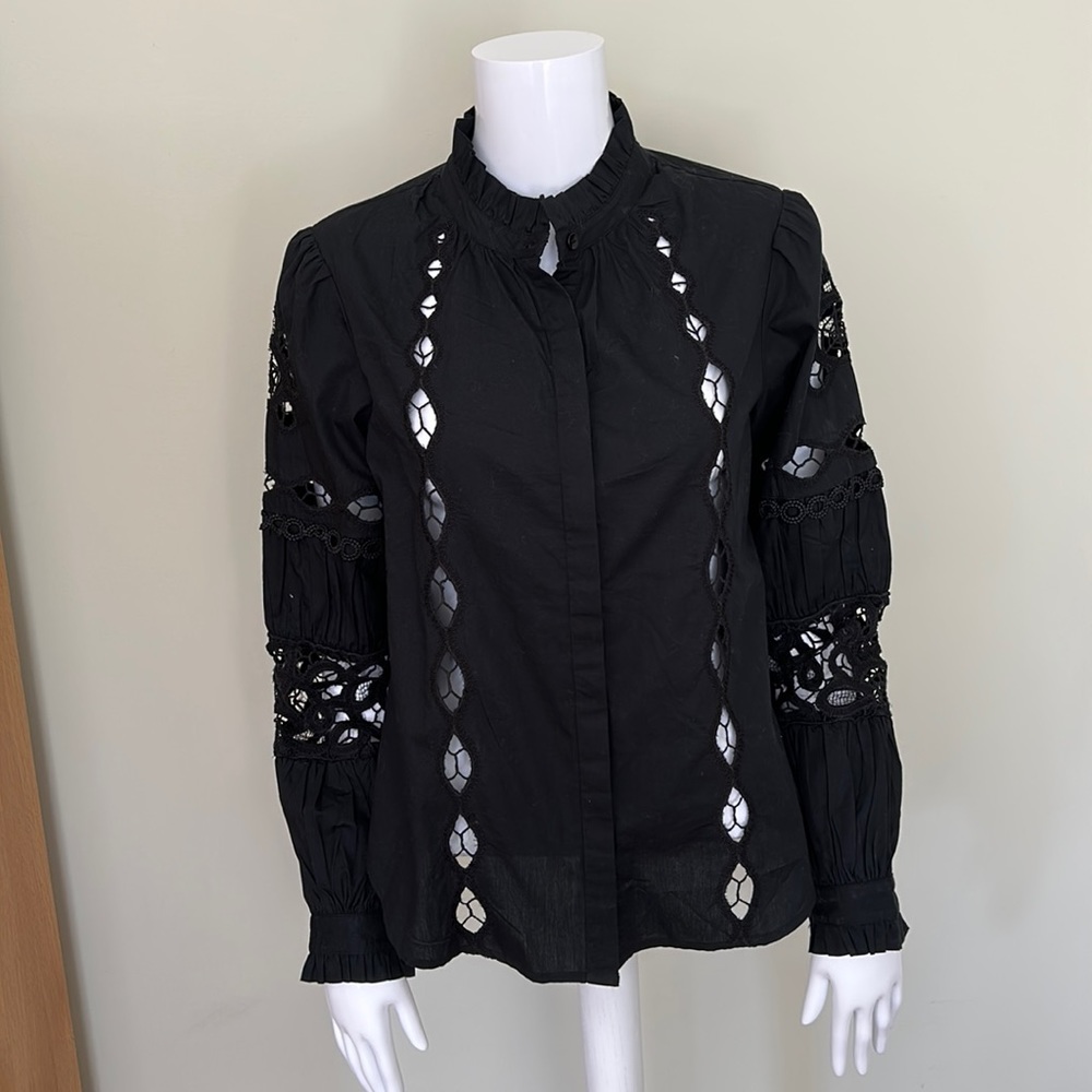 Anthropologie open work blouse NWOT